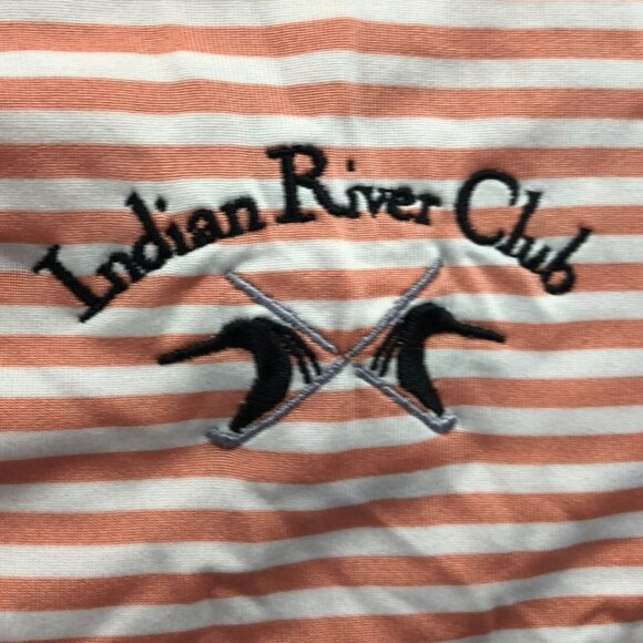 FootJoy Mens Polo Shirt XL Short Sleeve Casual Orange Striped Golf Performance - Picture 7 of 11